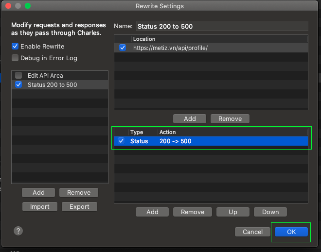 CHARLES – KIỂM THỬ API DỄ DÀNG (PHẦN 4 – Rewrite – Status Code) — hình 11